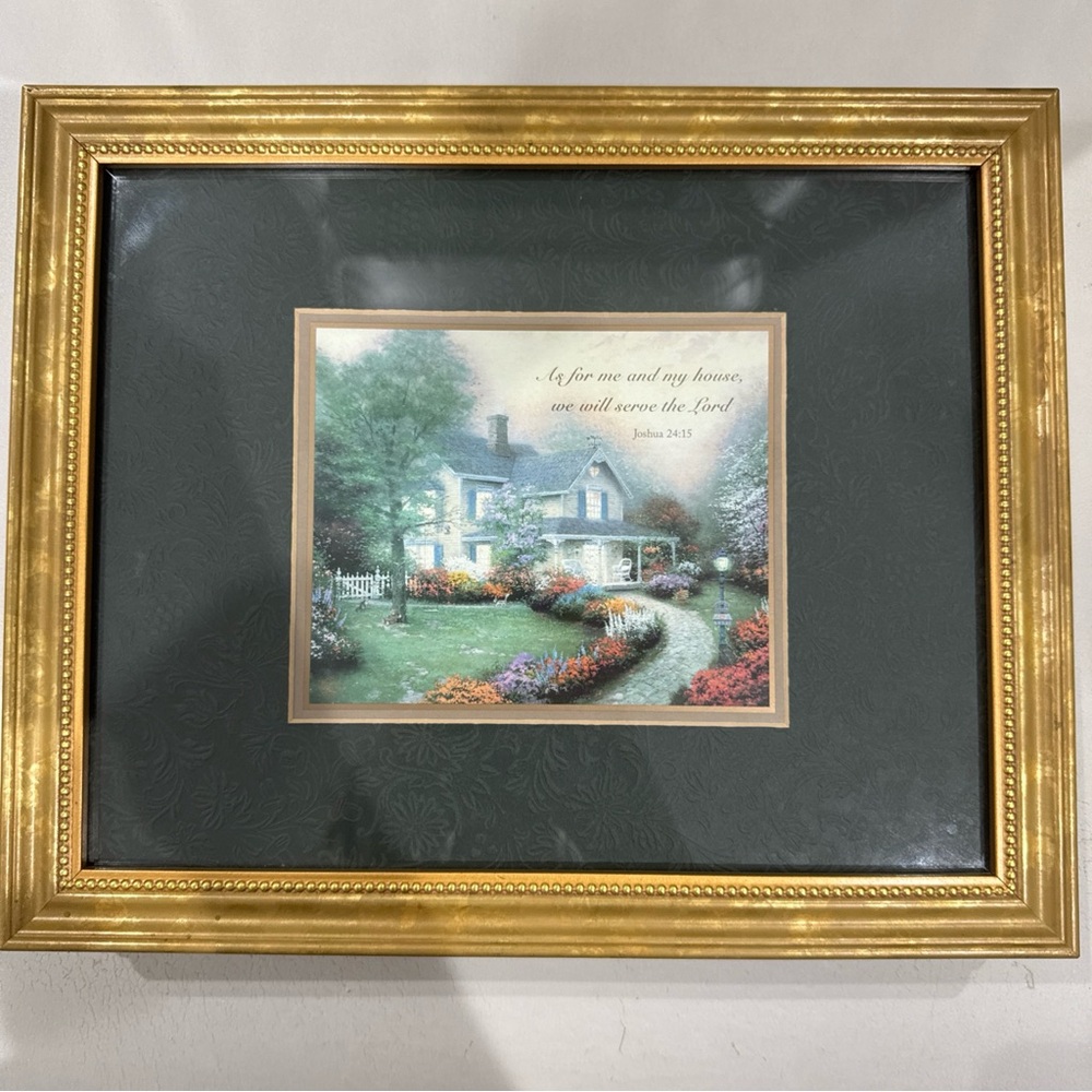 Thomas Kinkade Art Print with Gold Frame